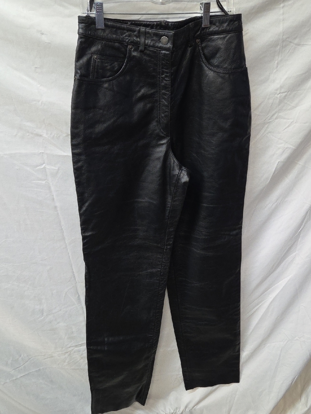 FMC Black Straight-Leg Leather Pants - Women's 14